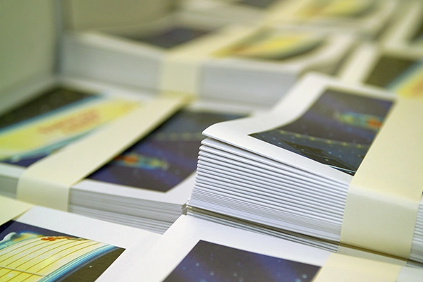 Close up of paper leaflets